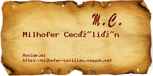 Milhofer Cecílián névjegykártya